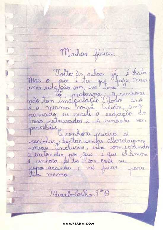 RedaÃ§Ã£o de fÃ©rias